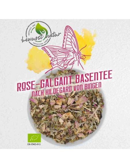 Rose-Galgant-Basentee zur Unterstützung beim Entsäuern des Körpers